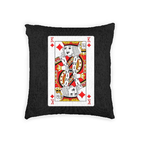 King of Diamonds Playing Card Woven Pillows