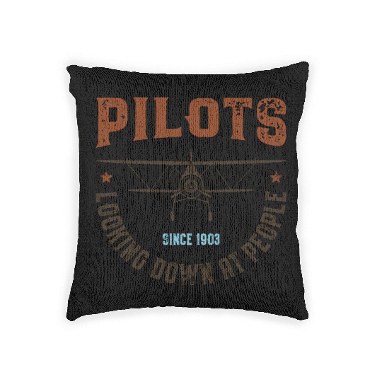 Pilots Looking Down at People Woven Pillows