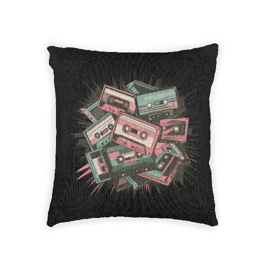80s Retro Cassette Classic Cassette Tape for a Woven Pillows
