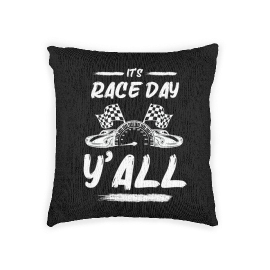 Race Day Car Raceday Trackday Fun Motosports Fan Woven Pillows