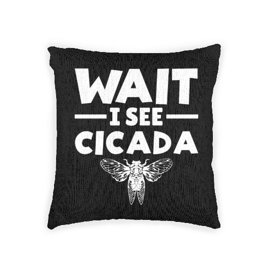 Wait I See Cicada, Funny Colorful Cicada Spring Woven Pillows