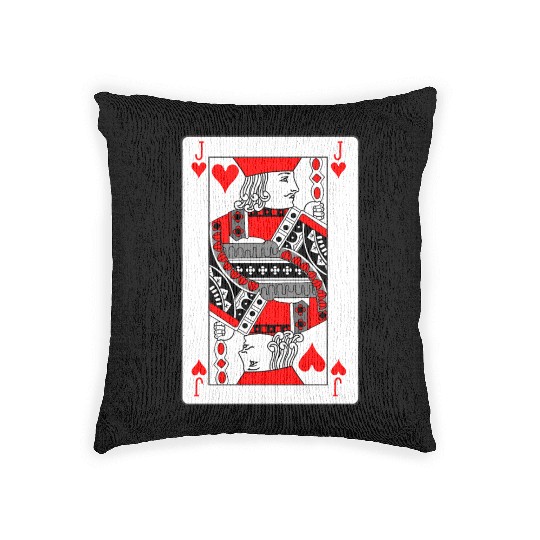 Jack Playing card hearts Woven Pillows