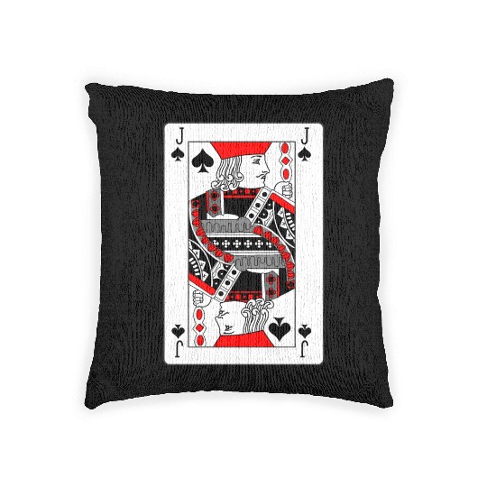 Jack Playing card of spades Woven Pillows
