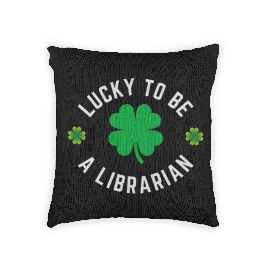 lucky to be a librarian Woven Pillows