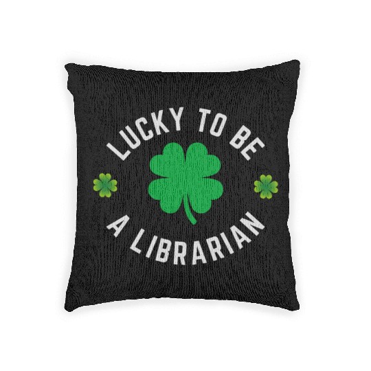 lucky to be a librarian Woven Pillows