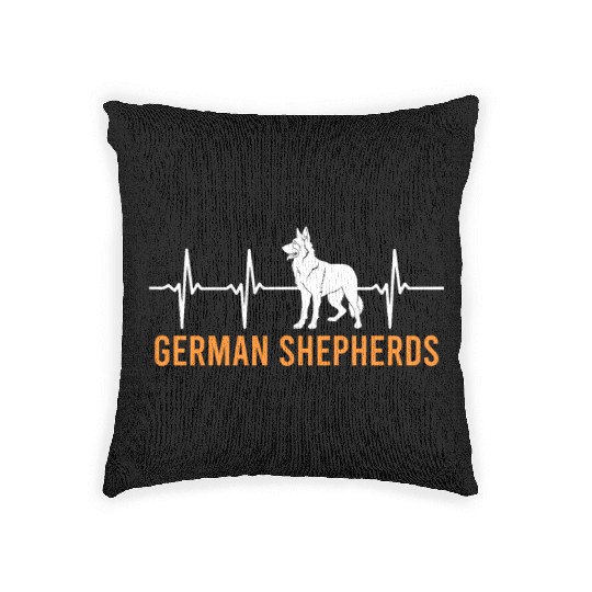 German Shepherd HEART BEAT German Shepherds Woven Pillows