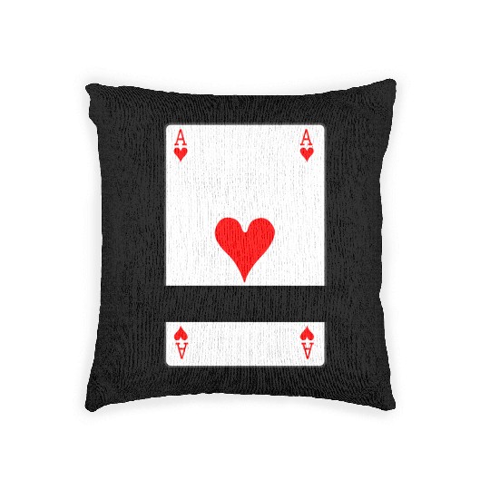 Playing card ace of hearts with banner space Woven Pillows