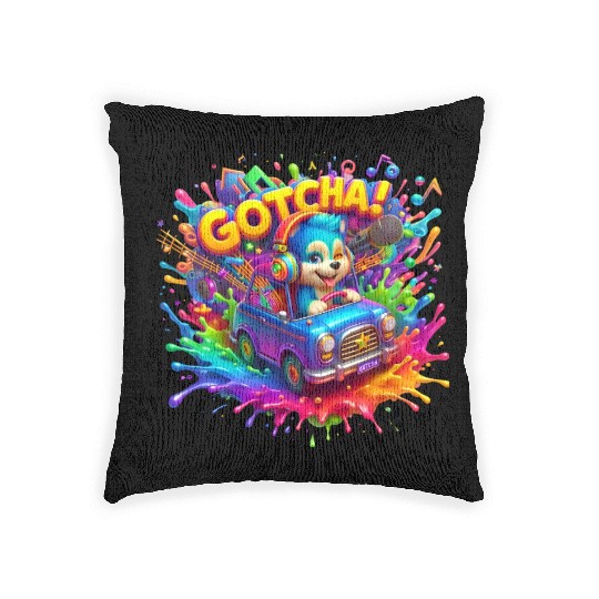 Stellar Cadence: Symphony of Neon Hues - GoTCha! Woven Pillows