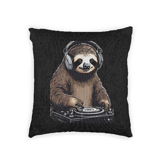 Sloth DJ Woven Pillows