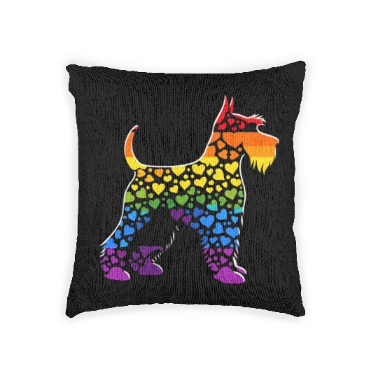 Miniature Schnauzer Rainbow LGBT Gay Pride Lesbian Woven Pillows