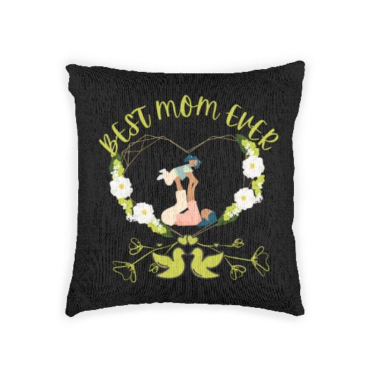 BEST MOM EVER MOTHER AND DAUGHTER DESIGN Woven Pillows