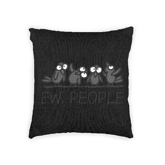 Ew People Cartoon Owls Social Commentary Woven Pillows
