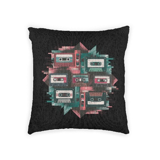 80s Retro Cassette Classic Cassette Tape for a Woven Pillows