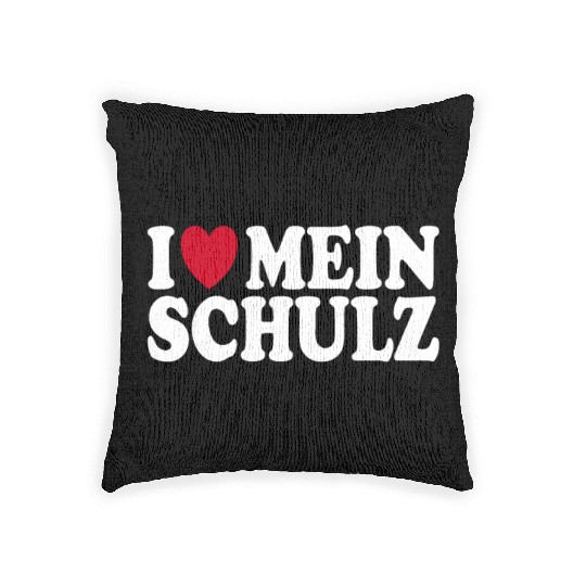 I Love My Schulz Heart Family Wedding Woven Pillows