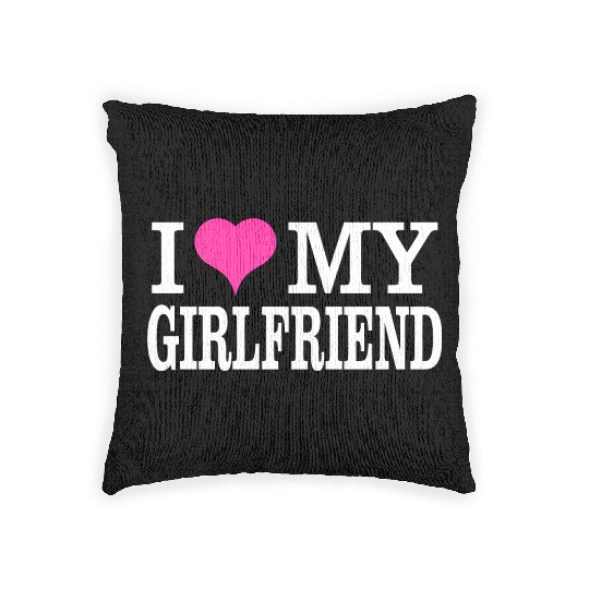 I Love My Girlfriend Woven Pillows