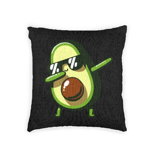 Dabbing Avocado Funny Vegan Woven Pillows