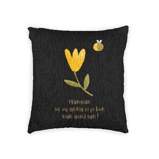 Haitian Mother's Day : Watercolor Flower &Bee Woven Pillows
