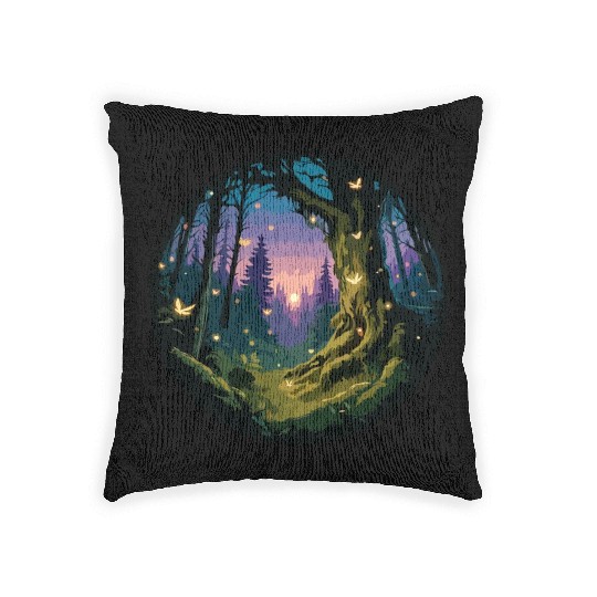 Enchanted Forest: Mystical Twilight Woven Pillows