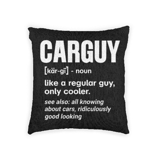 Car Guy Definition Mechanic Auto Racing Car Lovers Woven Pillows