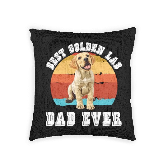 Golden Labrador BEST GOLDEN LAB DAD EVER Men Woven Pillows