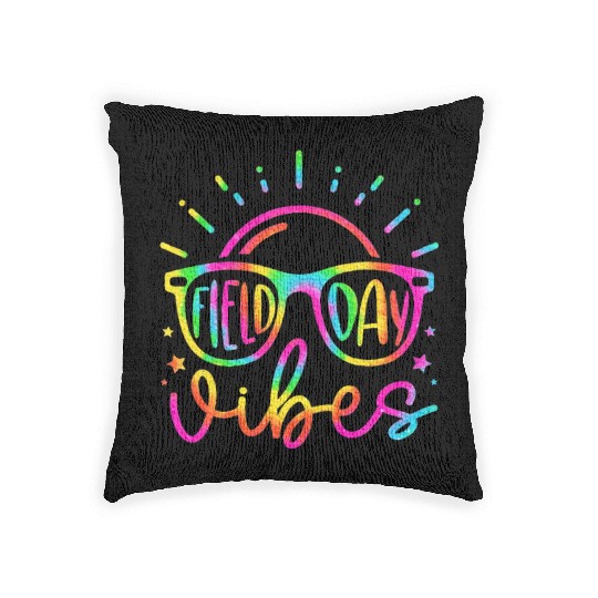 Field Day Vibes Teacher Kids Field Day 2024 Woven Pillows
