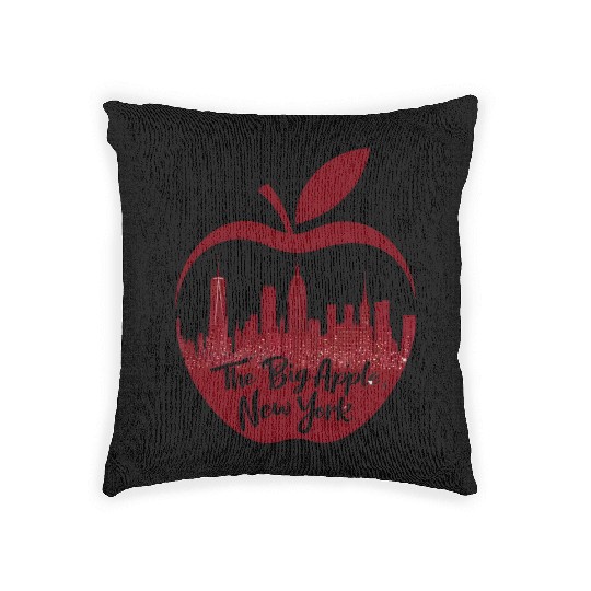 NYC Skyline Apple: Creative Woven Pillows