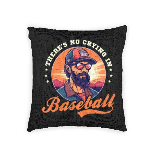 4th Of July Baseball Coach No Crying In Baseball Woven Pillows