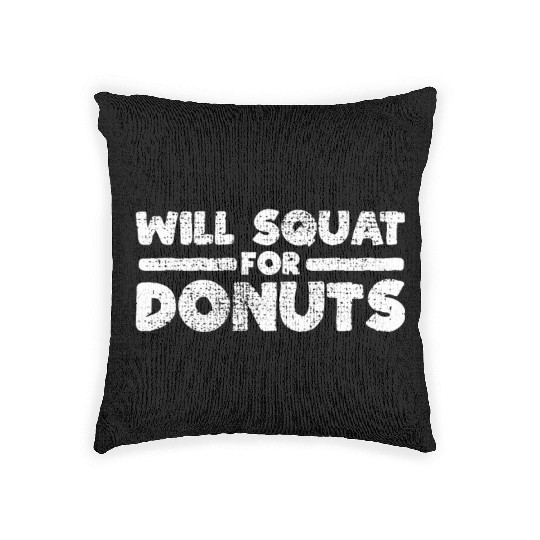 Donut Squat Hilarious Gym Workout Inspiration Woven Pillows