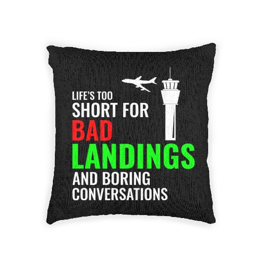 Air Traffic Controller ATC Aviation Humor Airplane Woven Pillows