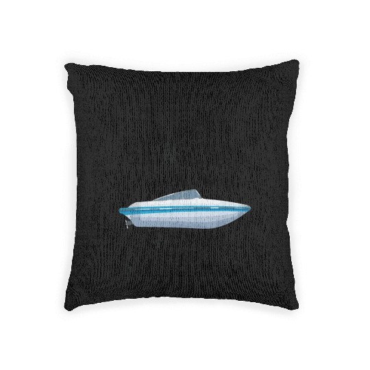 There are two seasons boating and waiting for boat Woven Pillows