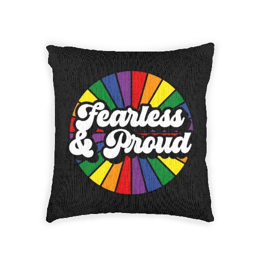 Fearless Proud Pride Rainbow Woven Pillows