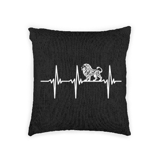 Heartbeat For Proud Lions T Tattoo Style Woven Pillows