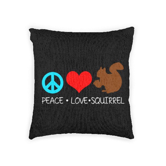 Peace Love Squirrels Cool Chipmunks Animal Lover Woven Pillows