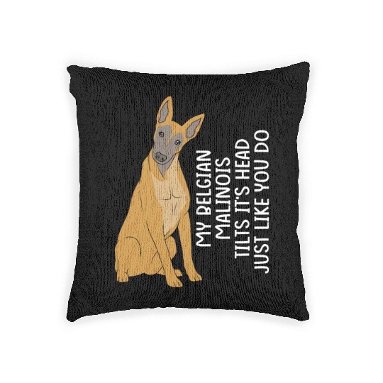 Funny Belgian Malinois Dog Breed Woven Pillows