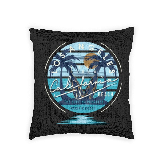 los angeles california Woven Pillows