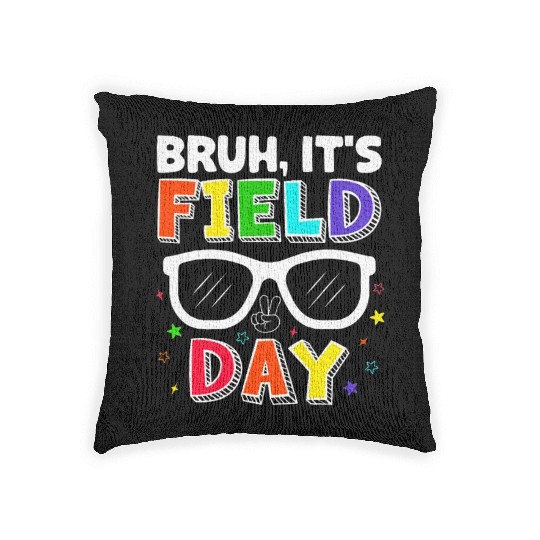 Bruh It's Field Day for Teacher Boys Woven Pillows