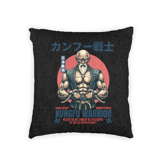 kungfu warrior master Woven Pillows