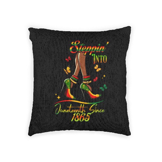 Stepping Into Juneteenth Since 1865 Woven Pillows