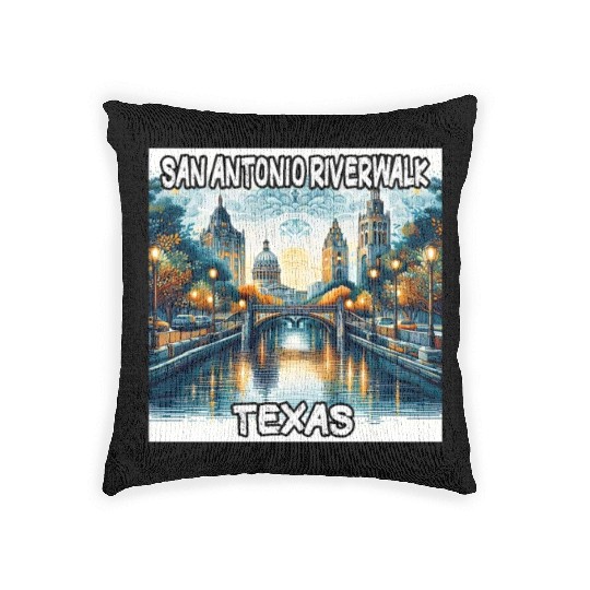 San Antonio Riverwalk Woven Pillows