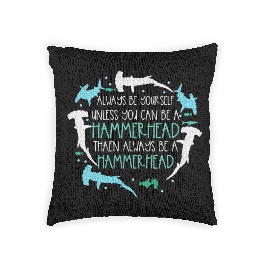 Hammerhead Underwater Ocean Hammerhead Shark Lover Woven Pillows