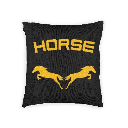 Horses Double Horse Riding Horsepower Lover T Woven Pillows