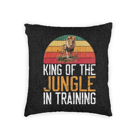 King of the Jungle in Training Lion Woven Pillows
