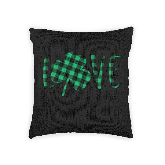 St Patricks Day Daycare Teacher Plaid Shamrock Woven Pillows