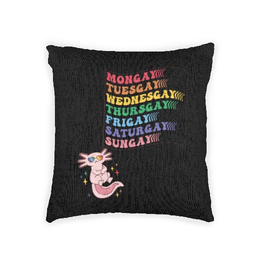 Cute Pride LGBTQ Axolotl - Dare to be Yourself Woven Pillows