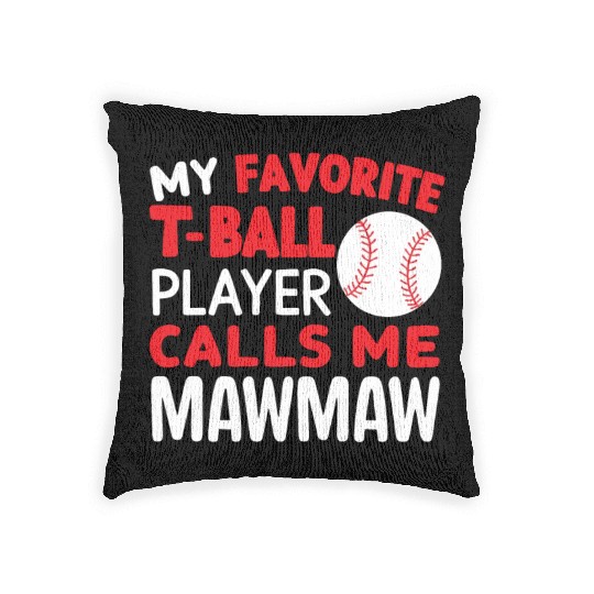 Baseball Grandma Grandmother Grandparents Day Woven Pillows