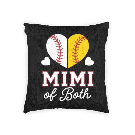 Baseball Grandma Grandmother Grandparents Day Woven Pillows