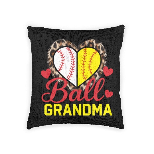 Baseball Grandma Grandmother Grandparents Day Woven Pillows
