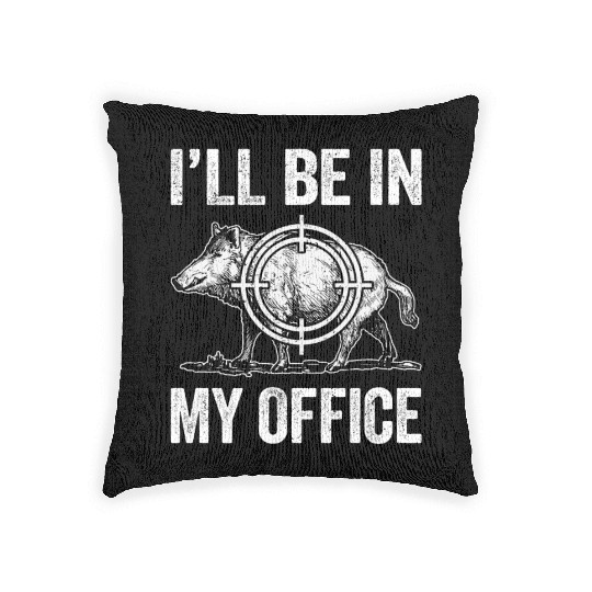 Boar Hunting Funny Wild Hog Hunter Woven Pillows