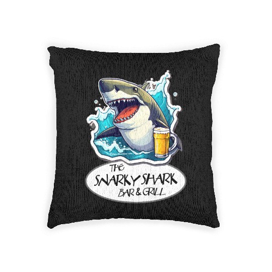 The Snarky Shark Bar & Grill Woven Pillows