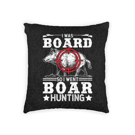 Boar Hunting Funny Wild Hog Hunter Woven Pillows
